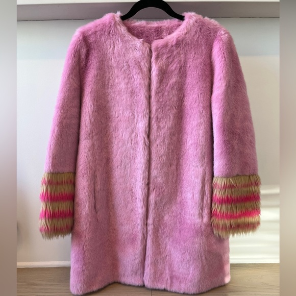 SJYP pink faux fur coat - Picture 2 of 4